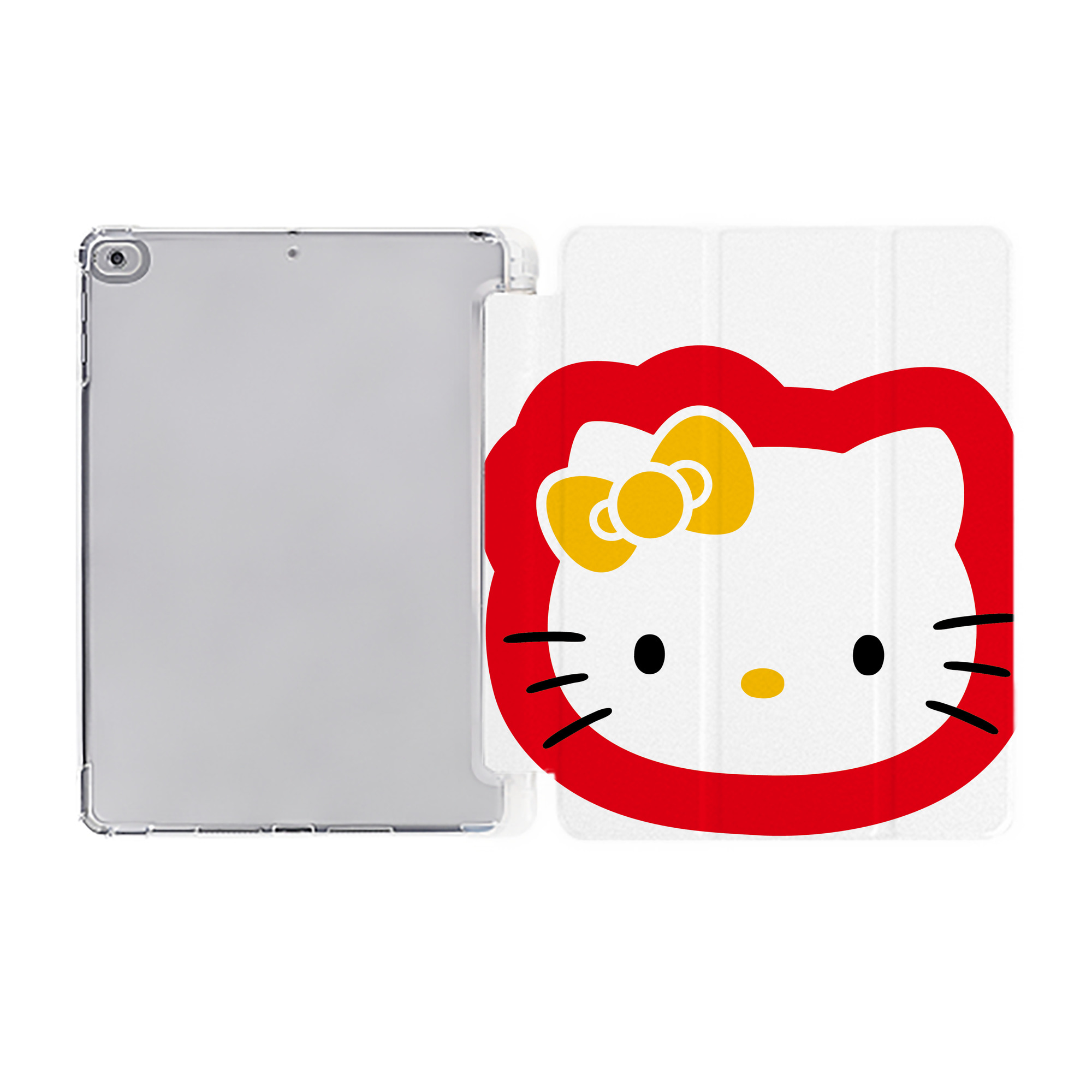 （画像用） Hello Kitty ハローキティ IPad ケース ペン収納付き 三つ折りスタンド PUレザー×シリコン 対応機種9.5/10.5/10.9インチ